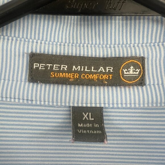 Peter Millar Summer Comfort Inverness Golf Club Lot of 2 Blue Striped Polos XL - Picture 3 of 10